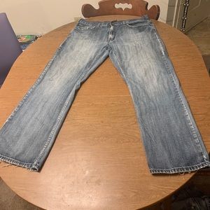 Helix Mens Relaxed Boot Cut Denim Jeans Medium Wash  Size 38 X 32